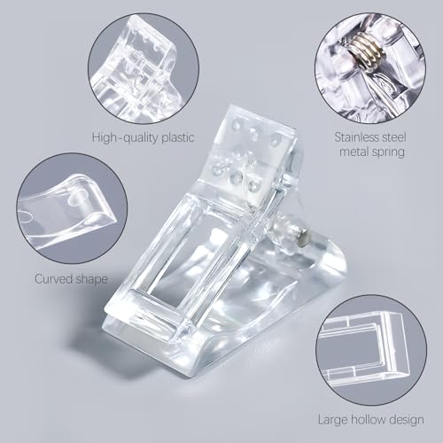 Kootinn 20 PCS Quick Building Nail Tips Clips for Dual Forms & Poly Gel