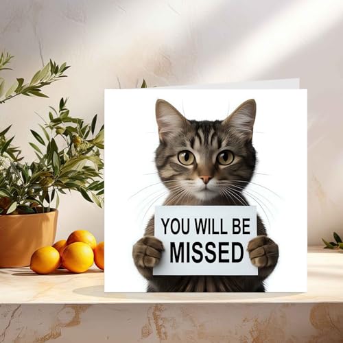 Leaving Card for Colleague - Funny Cat Farewell & New Job Card
