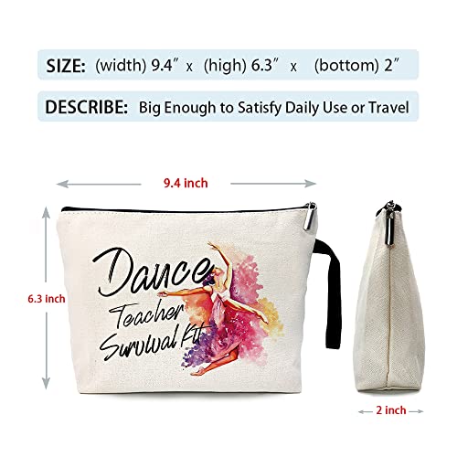 Dance Teacher Makeup Bag Canvas Cosmetic Pouch Appreciation Gift