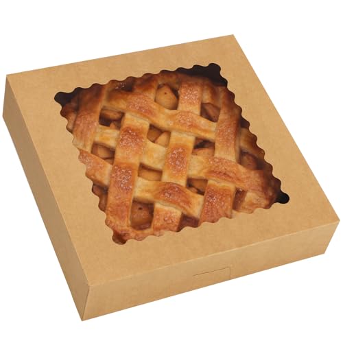 Moretoes 5-Pack 10x10x2.5 Inch Bakery Boxes with Window