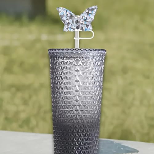 Butterfly Straw Cover Cap for 10mm Tumbler Cups - Cute Silicone Dust-Proof Lid