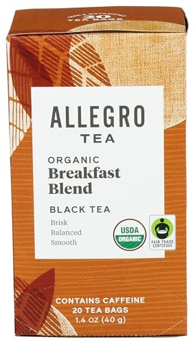 Allegro Organic Breakfast Blend Black Tea Bags - 20 Count