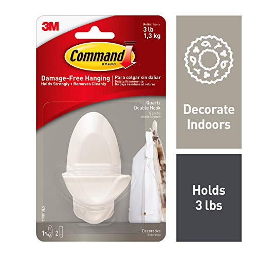 Command 3M Quartz Double Hook - Easy to Use Wall Hook