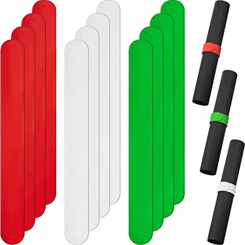 Charniol 12-Piece Silicone Gift Wrapping Paper Roll Holders - Red, Green, White