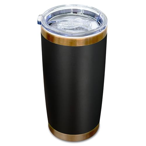20 oz Black Insulated Tumbler with Lid & Straw - FunTrans