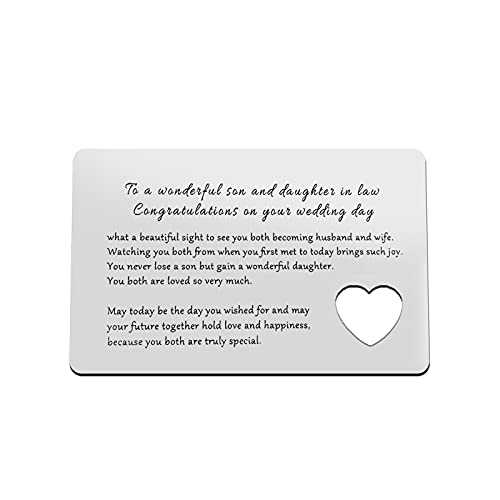 Engraved Wedding Wallet Card for Son & Daughter-in-Law Gift