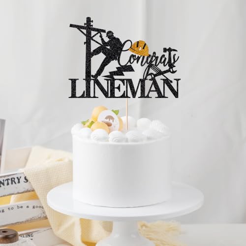 Congrats Lineman Graduation Cake Topper | Class of 2026 Decor