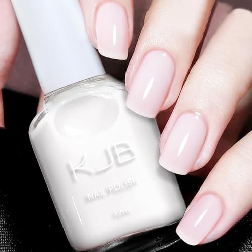 AILALUO Shimmery White Nail Polish Glossy Chip-Resistant 0.35 fl oz