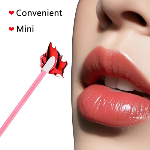 Aange 250 Pack Disposable Lip Wands with Case - Pink Doe Foot Lip Gloss and Concealer Applicators