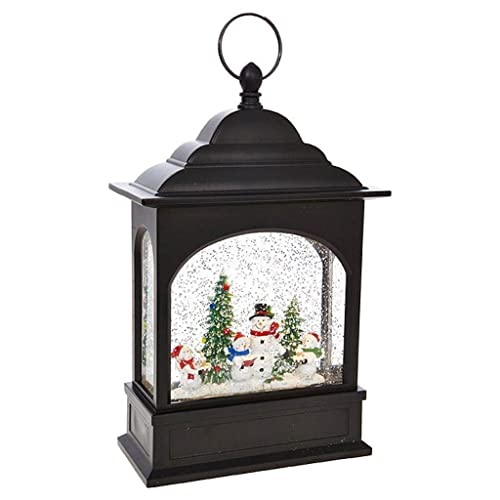 Lighted Snowman Caroler Water Lantern with Glitter and Music - 11 Inch Christmas Decor