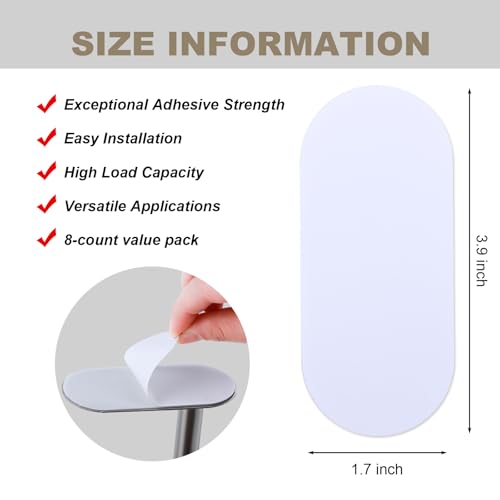 8-Pack Self-Adhesive Replacement Strips for Paper Towel Holders - 3.9" x 1.7"