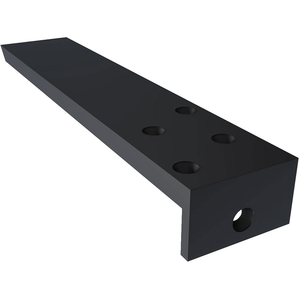 2 1/2"W x 12"D x 1 1/2"H Hidden Floating Steel Heavy Duty Bracket w/Flange, Powder Coated Black