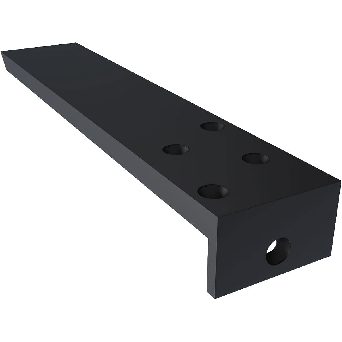 2 1/2"W x 12"D x 1 1/2"H Hidden Floating Steel Heavy Duty Bracket w/Flange, Powder Coated Black