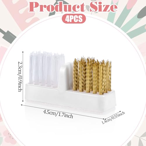 InnoHHustle 4-Piece Nail Drill Bit Cleaner Brush - Copper and Plastic
