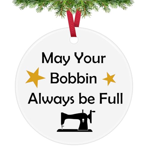Funny Ceramic Christmas Ornament for Sewing Lovers - Quilting Gift
