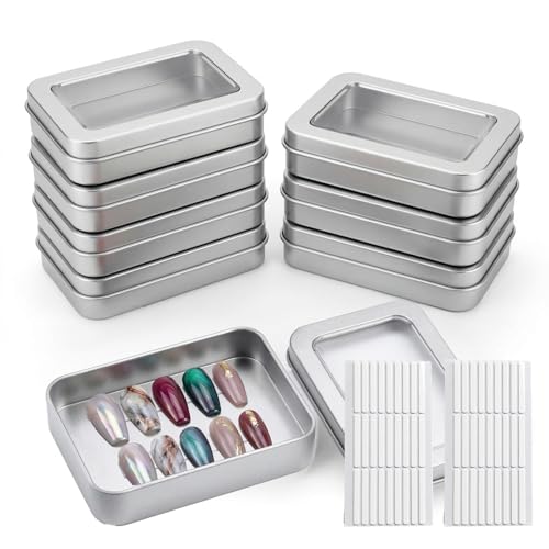 ZJO 8-Piece Press on Nail Storage Box Set with Adhesive Tapes