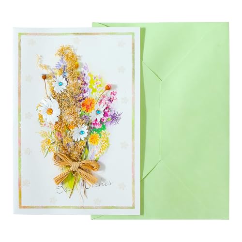 Handmade Dried Floral Wedding Card for Bride To Be and Engagement