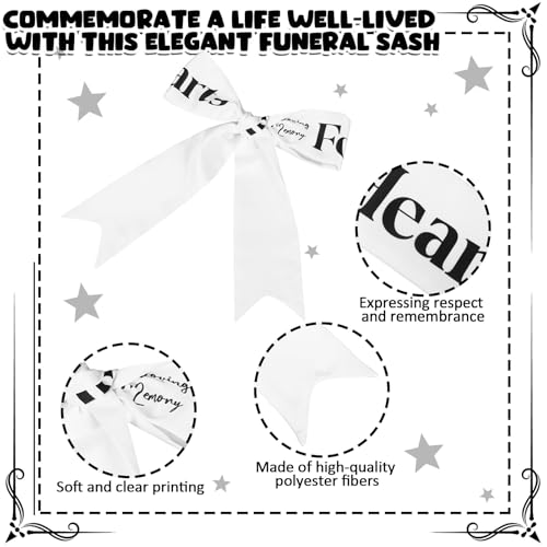 Funeral Sash Ribbon - Forever in Our Hearts - 58x4" White Memorial Wreath