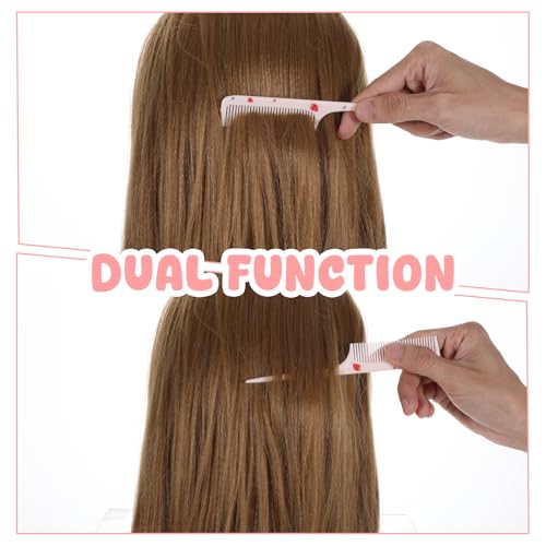 LLOUSSAK Baby Comb Set - 2Pcs Anti-Static Pink Toddler Hair Combs with Rat Tail