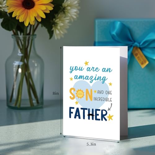 Father's Day Card for Son - Warm Message, 8x5.3 inches