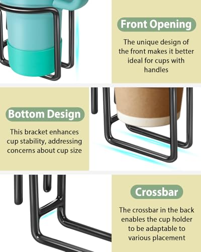 Kevenal Stainless Steel Shopping Cart Cup Holder - Universal Fit, Anti-Slip & Rust-Resistant