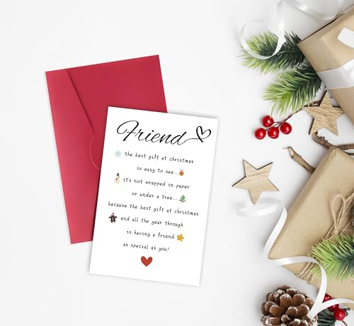 Humor Friends Christmas Card with Envelopes - BFF Holiday Gift