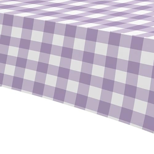 Light Purple Gingham Tablecloth Set - 3 Pack, 55 x 86 in
