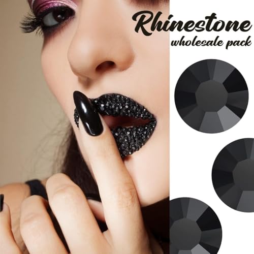 qiipii 5300PCS 3mm Black Resin Flatback Rhinestones for Crafts & Makeup