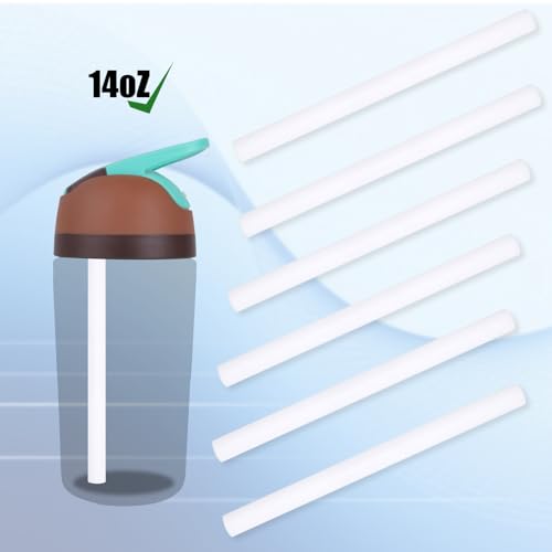 6pcs Drinking Straws for Owala Kids Flip Insulated Water Bottle, Reusable Straw Replacement with Cleaning Brush Tumbler Parts Accessories Compatible with Owala Kids Flip 14oz Cups