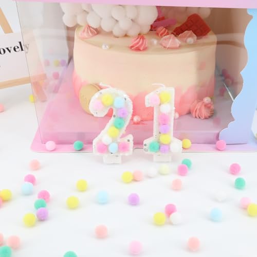 Rainbow Number 9 Birthday Candle - Macaron Colored Pastel Design