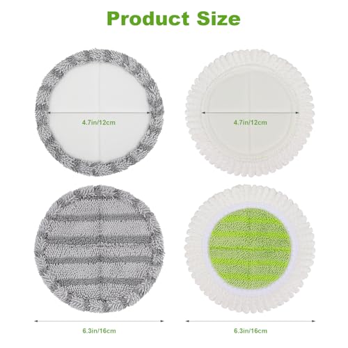 6.3-Inch Electric Mop Pads for Vmai, Bissell & More - 4 Pack