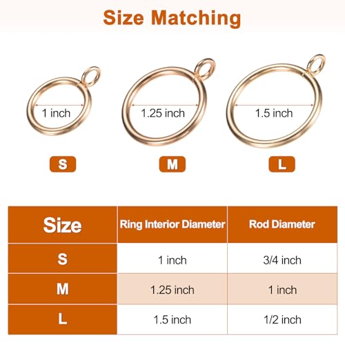 Gold Metal Curtain Rings - 10-Pack with Eyelet for Easy Hanging