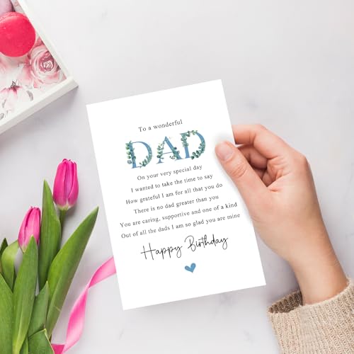 Thoughtful Birthday Card for Dad with Poem from Daughter or Son