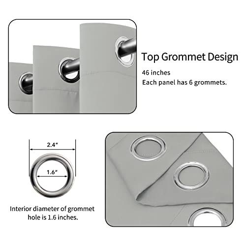 Easy-Going Thermal Blackout Curtains, Greyish White, 46x63 Inch (Set of 2)