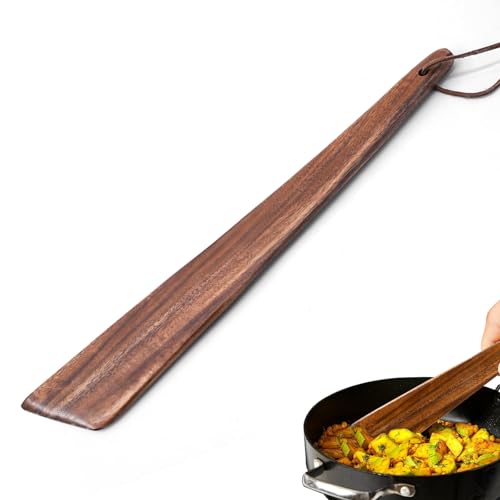 12-Inch Natural Teak Wood Cooking Spatula - Non-Toxic & Durable