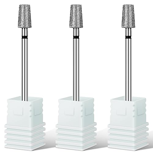 Rolybag Tapered Barrel Cuticle Nail Drill Bits - Coarse Diamond 3/32"