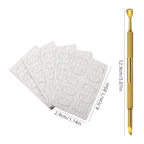 Yimart Double Head Cuticle Pusher with 100pcs Self-Adhesive Sandpaper