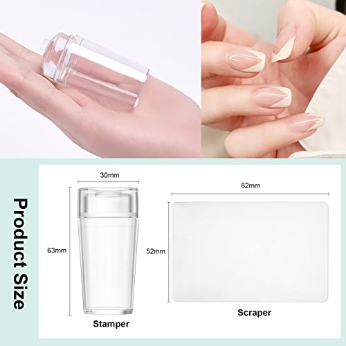 Clear Jelly Nail Art Stamper with Acrylic Scraper and Spare Head Kit