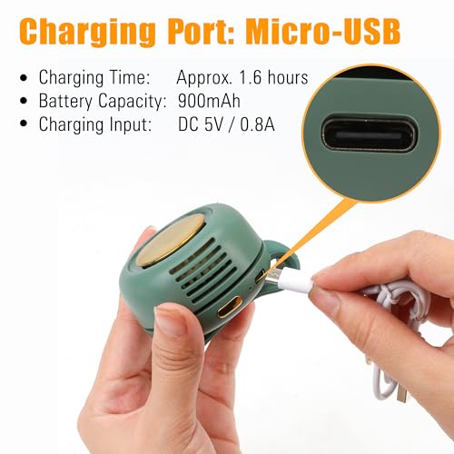 Mini Bladeless Clip-On Fan with 3 Speeds - Portable Wearable Cooler