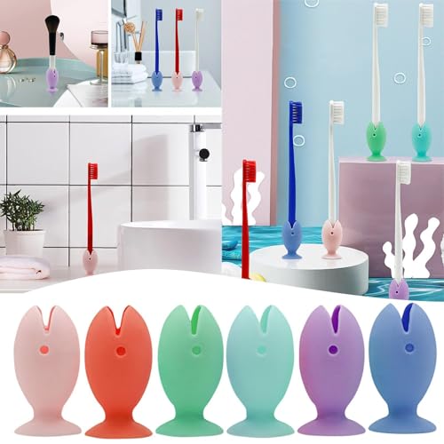 Mini Fish Silicone Toothbrush Holder Caps - 6 Pack for Travel