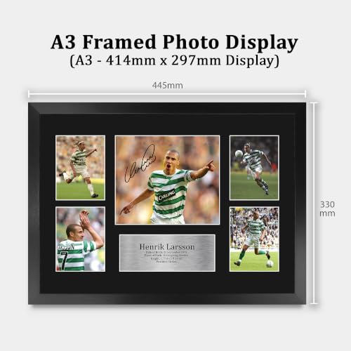 Football Memorabilia Signed Photograph Display 16x12 Inches Framed - Henrik Larsson