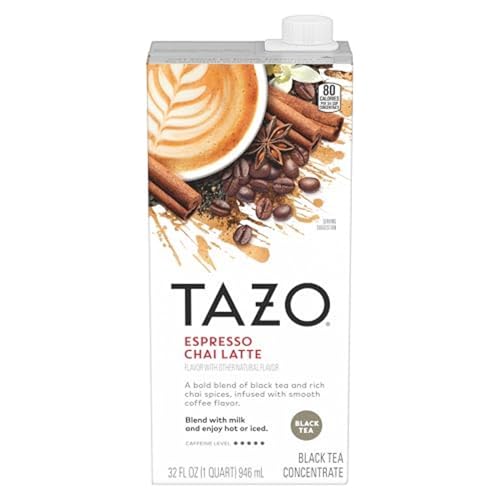 TAZO Espresso Chai Latte Tea Concentrate, 32 fl oz - Cafe Style Chai Mix