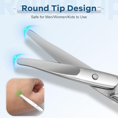 Hdama Safety Nose Hair Scissors with Blunt Tip for Facial Grooming