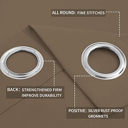 Easy-Going Thermal Blackout Curtains - 52x84 Inch Camel, 2-Panel Set