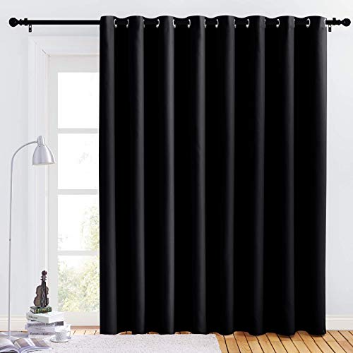 NICETOWN Blackout Curtain Panel - Black, 120" x 102", 1 Piece