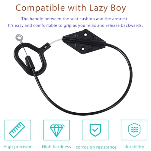 Basysion Rectangular Recliner Pull Handle Replacement Cable 22in for Lazyboy & More