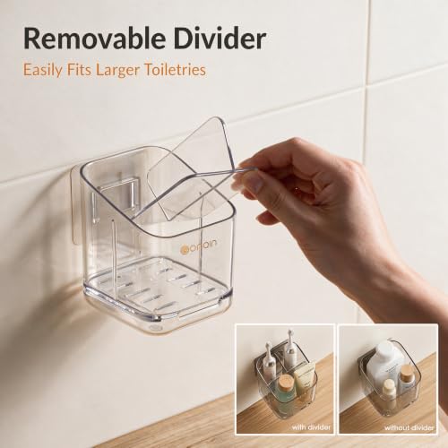 Clear Toothbrush Holder - Detachable Design, Dual-Use Organizer for Bathroom & Kitchen