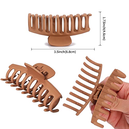 Vsiopy 6pcs Matte Square Claw Hair Clips 3.5 Inch for Thick and Thin Hair