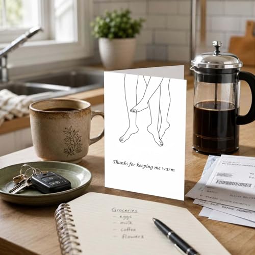 Funny Anniversary Card - 'Thanks for Keeping Me Warm' for Couples