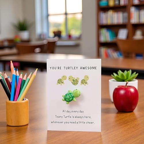 Mini Sea Turtle Figurines with Greeting Cards - You're Turtley Awesome
